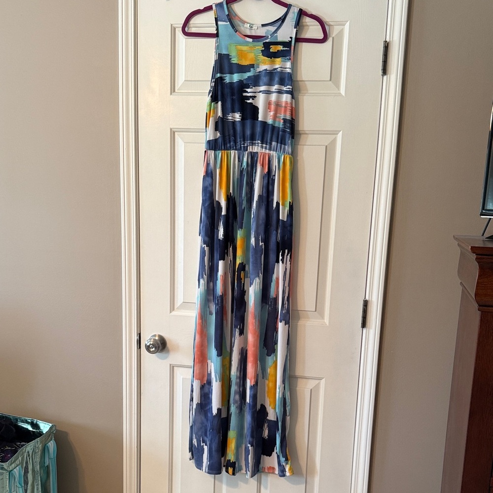 Colorful Abstract Maxi Dress